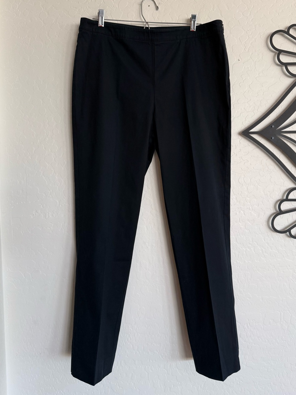 LAFAYETTE 148 NY Black Bleecker Straight Leg Cotton Stretch Pants Size 12